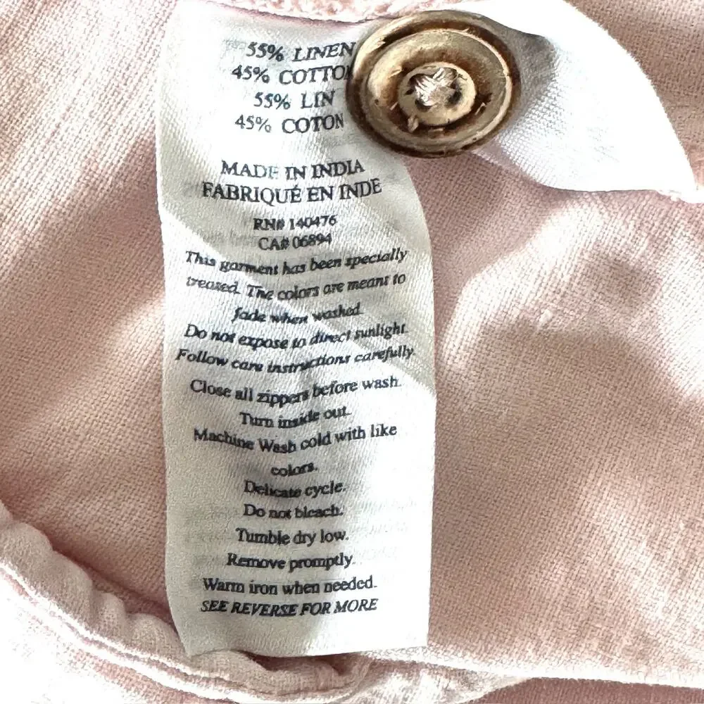 Faherty Malibu Linen Cotton Chino Shorts 42 Summer Pink Flat Front